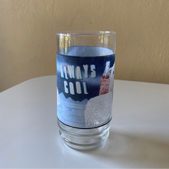 Vintage 1995 Coca Cola Always Cool Polar Bear Drinking Glass Single Cup 16 Oz - Picture 2 of 6